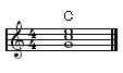 Dur-Dreiklang in der 2. Umkehrung als Akkord im Notenbild